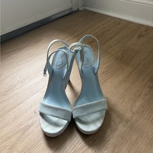 Elegant Light Blue Women's Slingback Heels